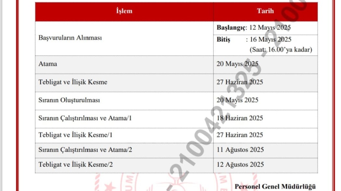 İL İÇİ İSTEĞE BAĞLI BAŞVURU